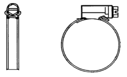 DIN 3017 Хомут червячный ленточный для шлангов, металлический, нержавеющий стальной DIN 3017 Хомут червячный ленточный для шлангов, металлический, нержавеющий стальной