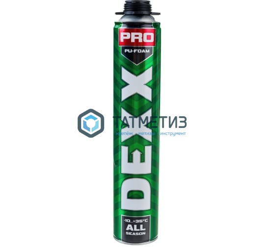 Пена DEXX PRO монтажная, пистолетная, всесезонная, 750мл Пена DEXX PRO монтажная, пистолетная, всесезонная, 750мл