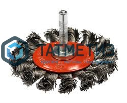 Щетка для дрели дисковая 100 мм, жгутовая, стальная № 487 ПрофОснастка Эксперт -  магазин «ТАТМЕТИЗ»