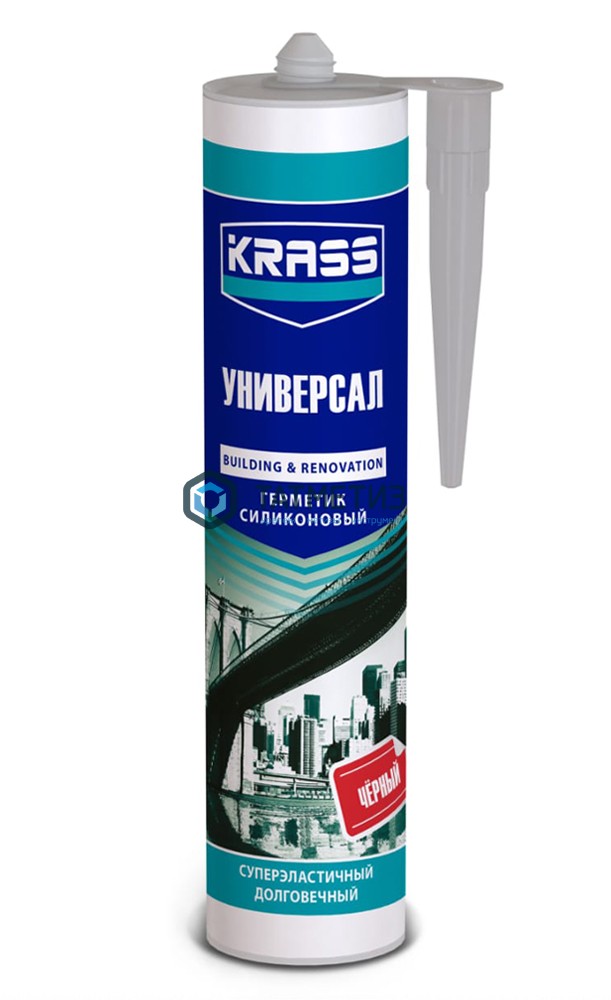 Герметик силиконовый KRASS универсальный ЧЕРНЫЙ 300 ml./12 -  магазин «ТАТМЕТИЗ»