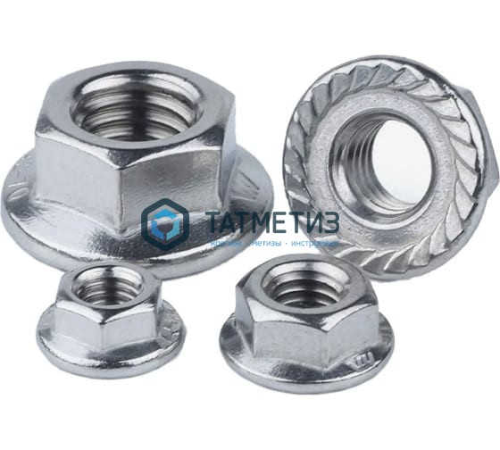 Гайка с фланцем DIN 6923, оц  М8  (3500 шт/уп) КК -  магазин крепежа  «ТАТМЕТИЗ»