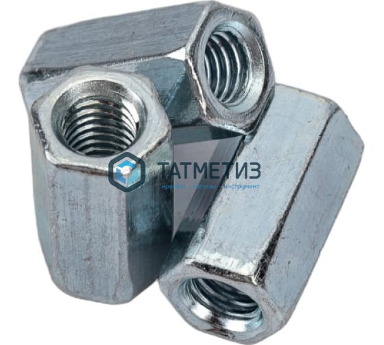 Гайка соединительная DIN 6334, оц М6 (3000 шт/уп) SR / R Гайка соединительная DIN 6334, оц М6 (3000 шт/уп) SR / R