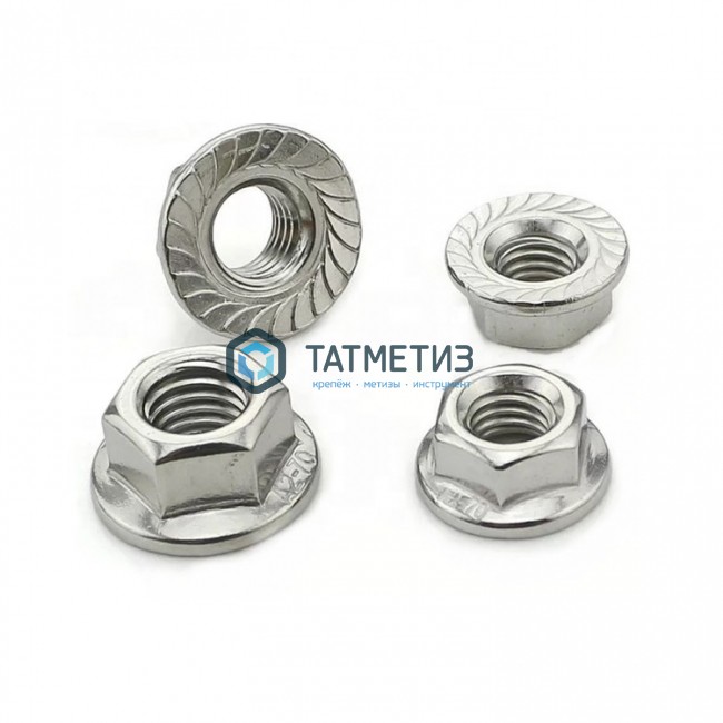 Гайка М12 DIN 6923 А2-70 с фланцем Гайка М12 DIN 6923 А2-70 с фланцем