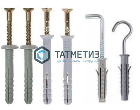 Дюбель-гвоздь 6х40 потай (200 шт/уп) ТК нейлон | «ТАТМЕТИЗ» Дюбель-гвоздь 6х40 потай (200 шт/уп) ТК нейлон - магазин крепежа «ТАТМЕТИЗ»