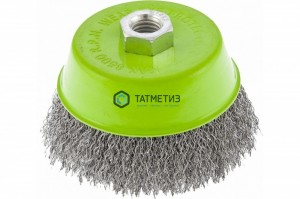 Щетка для УШМ чашка 125 мм, М14, витая проволока 0,3 мм// Сибртех -  магазин крепежа «ТАТМЕТИЗ»