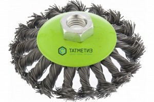 Щетка для УШМ тарелка 125 мм, М14, крученая проволока 0,5 мм// Сибртех -  магазин крепежа «ТАТМЕТИЗ»