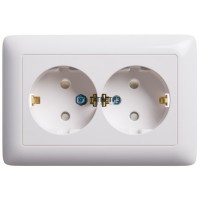 Розетка 2-м СП Хит 16А 250В с заземл. бел. SchE PS16-231B защ. шторки -  магазин крепежа «ТАТМЕТИЗ»