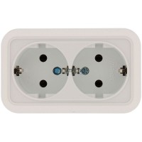 Розетка 2-м ОП с/з квадр. бел. MAKEL 45182 -  магазин крепежа «ТАТМЕТИЗ»