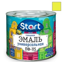 Эмаль ПФ-115  ЖЕЛТАЯ  1,8 кг-. /6 СТАРТ -  магазин крепежа «ТАТМЕТИЗ»