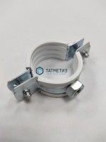 Хомут 60-62мм (2") сантехнический с гайкой М10 БЕЛЫЙ уплотнит. | «ТАТМЕТИЗ» Хомут 60-62мм (2") сантехнический с гайкой М10 БЕЛЫЙ уплотнит. - магазин крепежа «ТАТМЕТИЗ»