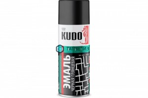 Краска аэроз. KUDO 520 мл. №1002  ЧЕРНАЯ глянцевая RAL 9005 -  магазин крепежа «ТАТМЕТИЗ»