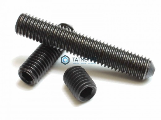 Винт установочный DIN 914 М12 х 40 с внутренним шестигранником и коническим концом, КП 12.9 | «ТАТМЕТИЗ» Винт установочный DIN 914 М12 х 40 с внутренним шестигранником и коническим концом, КП 12.9 - магазин крепежа «ТАТМЕТИЗ»