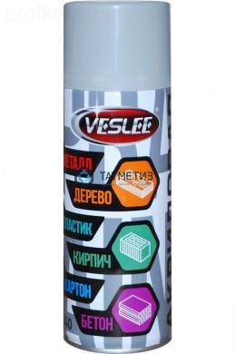 Краска аэроз. VESLEE  СЕРАЯ  520 мл. RAL 7040 -  магазин крепежа «ТАТМЕТИЗ»