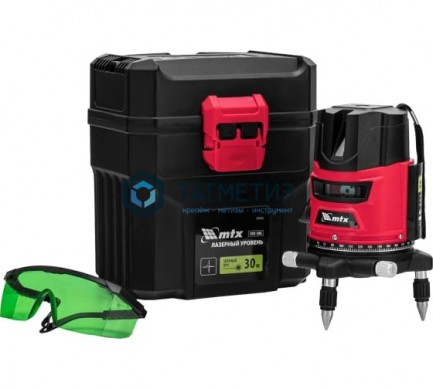 Уровень лазерный CRX-30G, 30 м, зеленый луч, батарейки, резьба 5/8"// MTX -  магазин крепежа «ТАТМЕТИЗ»