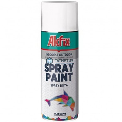 Краска аэроз. БЕЛАЯ  глянц. RAL9003 400Ml Gw.300Gr (6) Akfix -  магазин крепежа «ТАТМЕТИЗ»