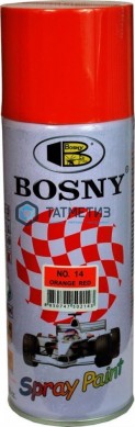 Краска аэроз. BOSNY 520 мл. №014  ОРАНЖЕВО-КРАСНАЯ -  магазин крепежа «ТАТМЕТИЗ»