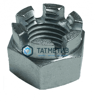 Гайка корончатая DIN 935, исп.2, оц М20 | «ТАТМЕТИЗ» Гайка корончатая DIN 935, исп.2, оц М20 - магазин крепежа «ТАТМЕТИЗ»