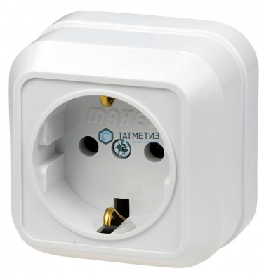 Розетка 1-м ОП с/з квадр. бел. MAKEL 45108 -  магазин крепежа «ТАТМЕТИЗ»