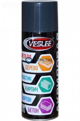 Краска аэроз. VESLEE  ЧЕРНАЯ  глянцевый 520 мл. RAL 9005 -  магазин крепежа «ТАТМЕТИЗ»