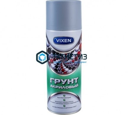 Краска аэроз. VIXEN  СЕРАЯ грунт унив. акриловый 520 мл. VX-22002 RAL 9005 -  магазин крепежа «ТАТМЕТИЗ»