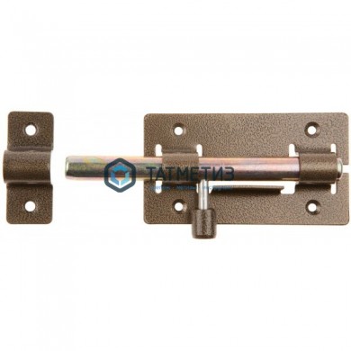 Задвижка накладная "ЗД-01", порошк. покрыт/стержень-цинк, серебро, круг засов 14мм, 64х115мм -  магазин крепежа «ТАТМЕТИЗ»