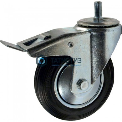 Колесо поворотные с болтом и тормозом d 100 мм | «ТАТМЕТИЗ» Колесо поворотные с болтом и тормозом d 100 мм - магазин крепежа «ТАТМЕТИЗ»