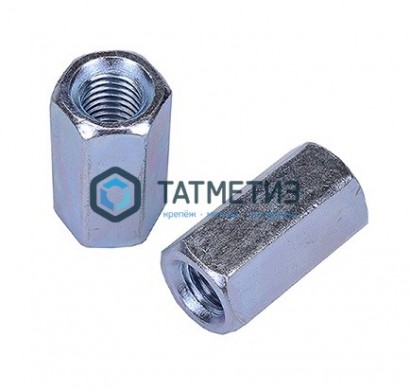 Гайка соединительная DIN 6334, оц М10  (600 шт/уп) SR / R -  магазин крепежа «ТАТМЕТИЗ»