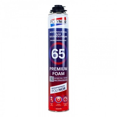Пена монтажная проф POLYNOR PREMIUM FOAM 65+ ЗИМНЯЯ -  магазин «ТАТМЕТИЗ»