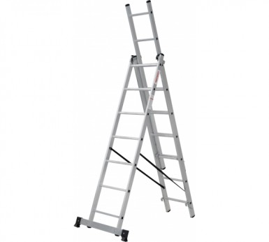 Лестница, 3 х 7 ступеней, алюминиевая, трехсекционная  Новая высота серия NV100 -  магазин «ТАТМЕТИЗ»