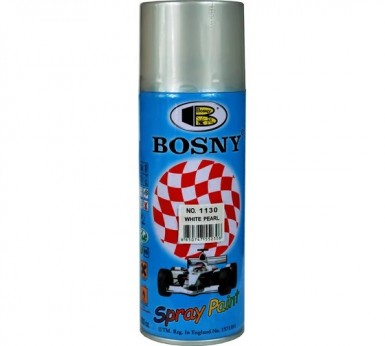 Краска аэроз. BOSNY 520 мл. №1130  БЕЛАЯ жемчуг металик -  магазин крепежа «ТАТМЕТИЗ»