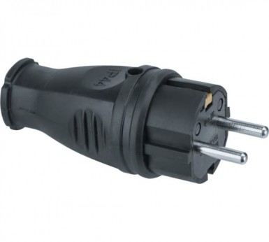 Эл.вилка прямая с/з каучук Navigator NCA-PLR02-16A-E-IP44-BL -  магазин крепежа «ТАТМЕТИЗ»