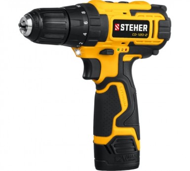 Дрель-шуруповерт 12 В  STEHER, 30 Н·м, 2 АКБ (2 А·ч),кейс -  магазин «ТАТМЕТИЗ»