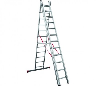 Лестница, 3 х12 ступеней, алюминиевая, трехсекционная  Новая высота серия NV100 -  магазин «ТАТМЕТИЗ»