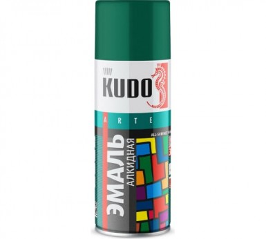 Краска аэроз. KUDO 520 мл. №1007  ТЕМНО-ЗЕЛЕНАЯ  RAL 6016 -  магазин «ТАТМЕТИЗ»
