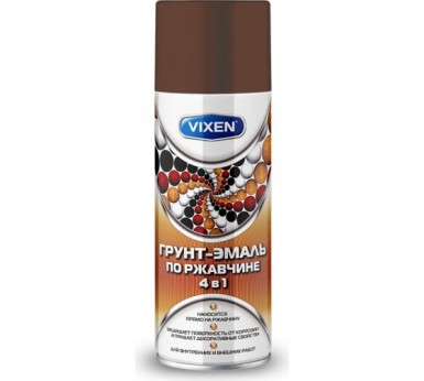 Грунт-эмаль по ржавчине 4 в 1 аэроз. VIXEN ШОКОКОЛАДНО-КОРИЧНЕВАЯ  RAL 8017 520 ml./6 -  магазин крепежа «ТАТМЕТИЗ»