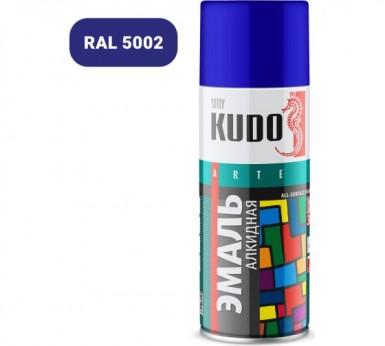 Краска аэроз. KUDO 520 мл. №10112  УЛЬТРАМАРИНОВО-СИНЯЯ  RAL 5002 -  магазин крепежа «ТАТМЕТИЗ»