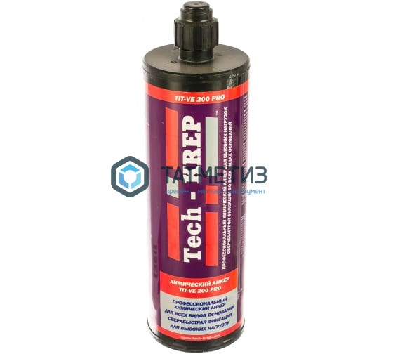 Химический анкер TIT VE-200 400 мл для тяжелых нагрузок быстрой фиксации + 1 насадка Химический анкер TIT VE-200 400 мл для тяжелых нагрузок быстрой фиксации + 1 насадка