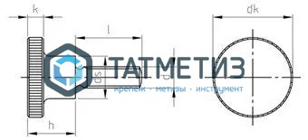 Винт нажимной высокий с накатанной головкой ДИН 464 А1 M 3X10 Винт нажимной высокий с накатанной головкой ДИН 464 А1 M 3X10