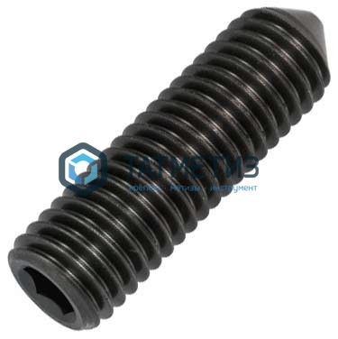 Винт установочный DIN 914 М12 х 40 с внутренним шестигранником и коническим концом, КП 12.9 Винт установочный DIN 914 М12 х 40 с внутренним шестигранником и коническим концом, КП 12.9