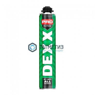 Пена DEXX PRO монтажная, пистолетная, всесезонная, 750мл | «ТАТМЕТИЗ» Пена DEXX PRO монтажная, пистолетная, всесезонная, 750мл - магазин крепежа «ТАТМЕТИЗ»
