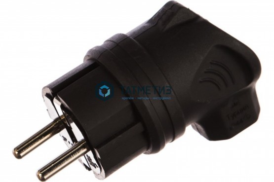 Эл.вилка каучук кабельная, боковой ввод, с з ИЭК ОМЕГА IP44 -  магазин крепежа «ТАТМЕТИЗ»