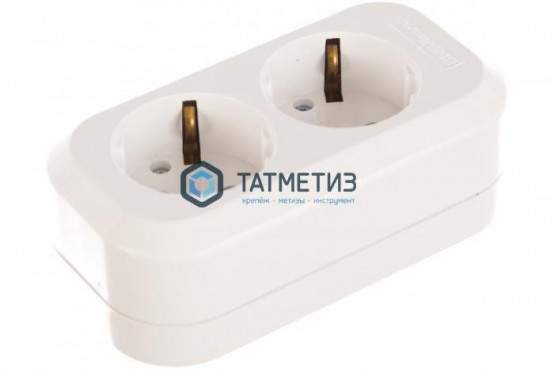 Колодка удлинителя 2-м с/з АВС-пл. UNIVersal E302 -  магазин крепежа «ТАТМЕТИЗ»