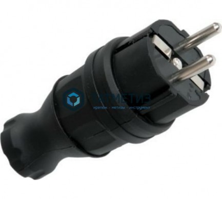 Эл.вилка прямая каучук 230В 2P+PE 16A IP44 PROxima EKF -  магазин крепежа «ТАТМЕТИЗ»