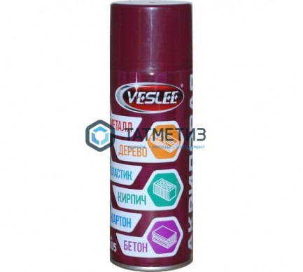 Краска аэроз. VESLEE винно-красный 520 мл. RAL 3005 | «ТАТМЕТИЗ» Краска аэроз. VESLEE винно-красный 520 мл. RAL 3005 - магазин крепежа «ТАТМЕТИЗ»