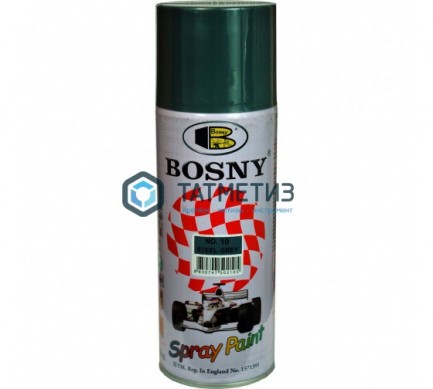 Краска аэроз. BOSNY 400 мл. №010 серая сталь -  магазин крепежа «ТАТМЕТИЗ»