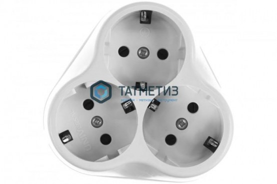 Тройник на 3 гнезда с заземлением круглый 16А Универсал -  магазин крепежа «ТАТМЕТИЗ»