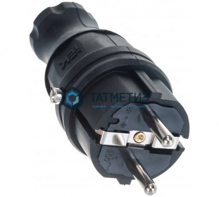 Эл.вилка прямая с/з каучук ОМЕГА IP44 ВБп3-1-0м IEK -  магазин крепежа «ТАТМЕТИЗ»