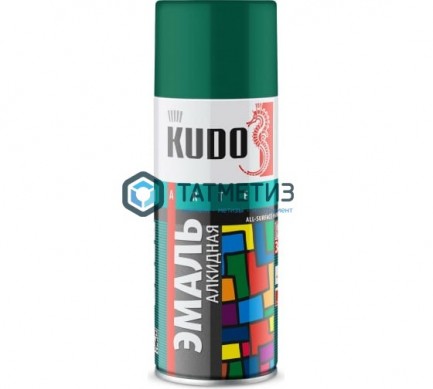 Краска аэроз. KUDO 520 мл. №1007  ТЕМНО-ЗЕЛЕНАЯ  RAL 6016 -  магазин крепежа «ТАТМЕТИЗ»