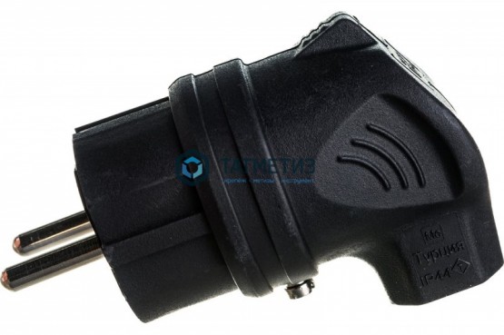 Эл.вилка каучук кабельная, боковой ввод, с з ИЭК ОМЕГА IP44 -  магазин крепежа «ТАТМЕТИЗ»