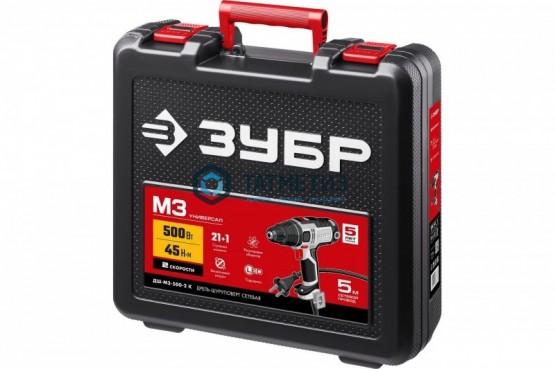 Дрель-шуруповерт сетевая, ЗУБР, 500 Вт, 0-450/0-1800 об/мин в кейсе -  магазин крепежа «ТАТМЕТИЗ»
